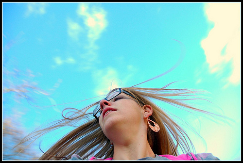 girl with bluesky